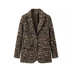 Elegant Leopard Print Blazer