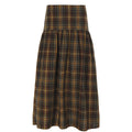 Women's Plaid Midi Skirt with High Waist and Voluminous Cut