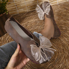 Women's Ballet Flats with Decorative Bow Detail