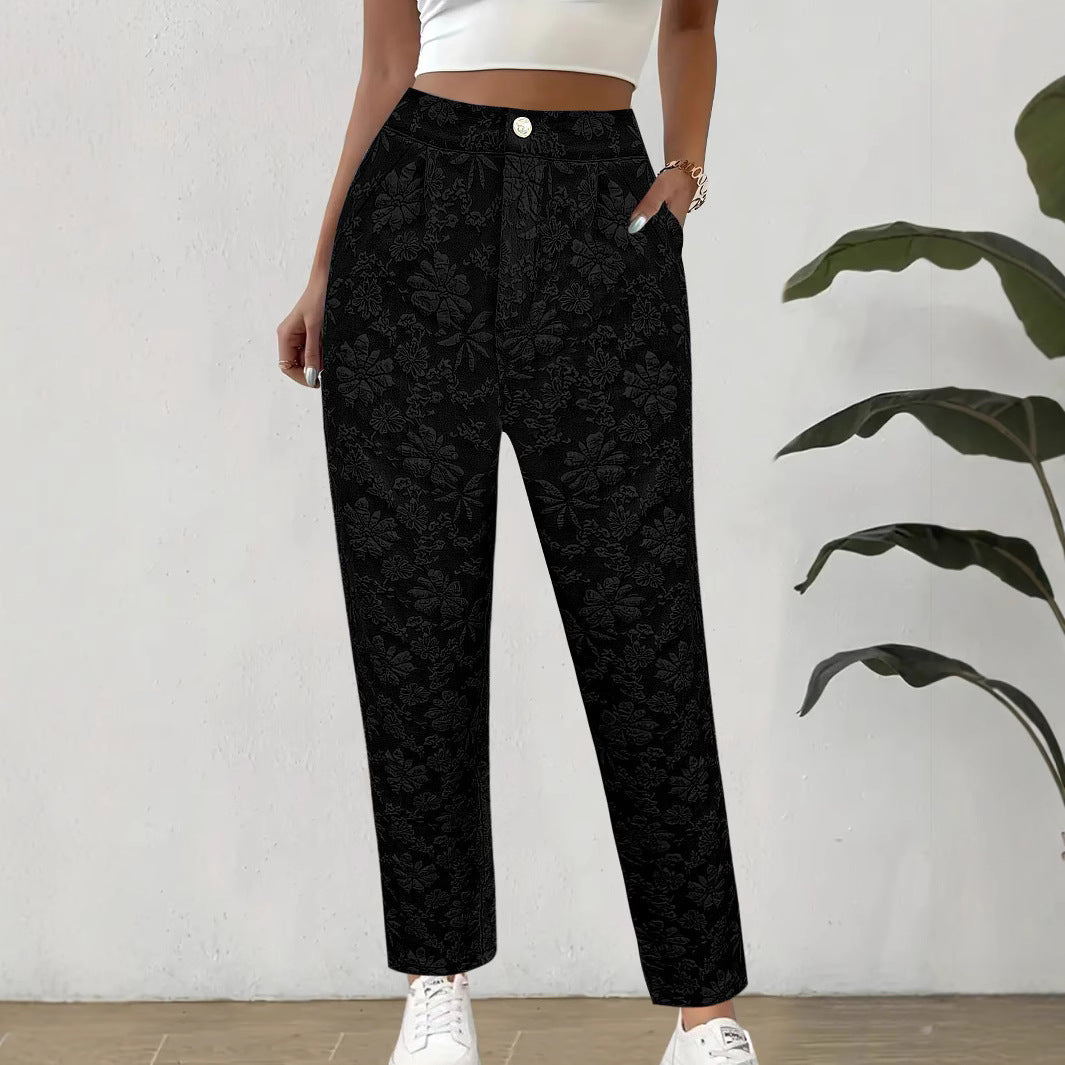 Women's Floral Print Pants in Elegant Casual Style