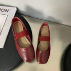 Women's Ballet Flats with Elastic Strap and Elegant Design