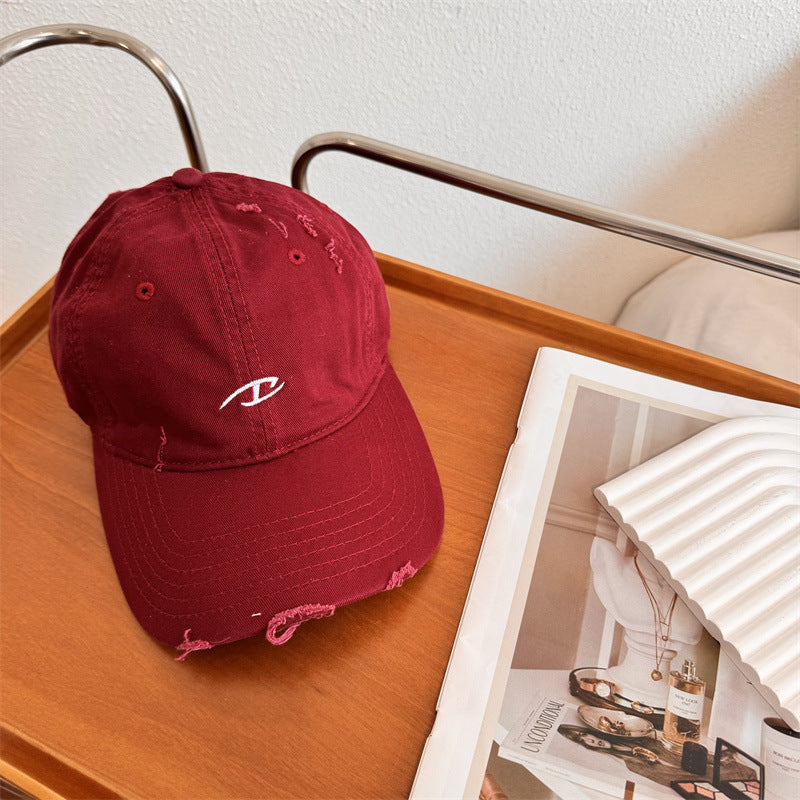Men's Distressed Cotton Baseball Cap