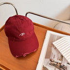 Men's Distressed Cotton Baseball Cap