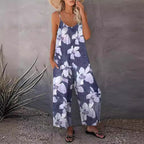 Women's Wide Leg Jumpsuit with Fashionable Pattern