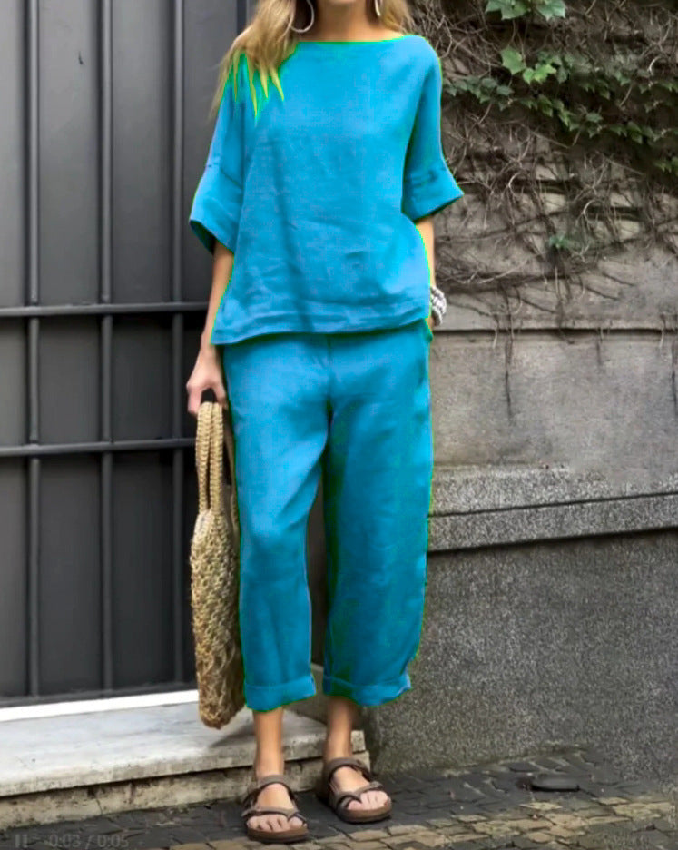 Women's Casual Lounge Set in Breathable Fabric