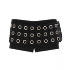 Women's Fashionable Mini Skirt with Asymmetrical Cut and Metallic Details