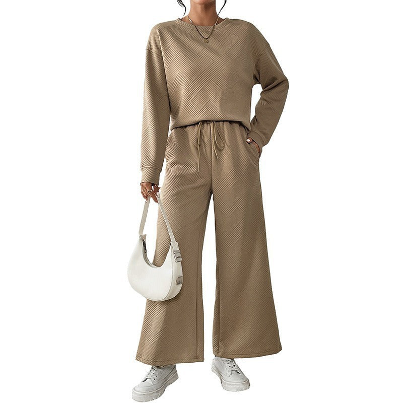 Women's Casual Wide-Cut Sweater Set with Tie Belts