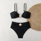 Women's Bandeau Bikini with Elegant Shell Details