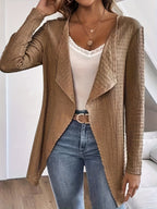 Women's Elegant Asymmetric Textured Cardigan