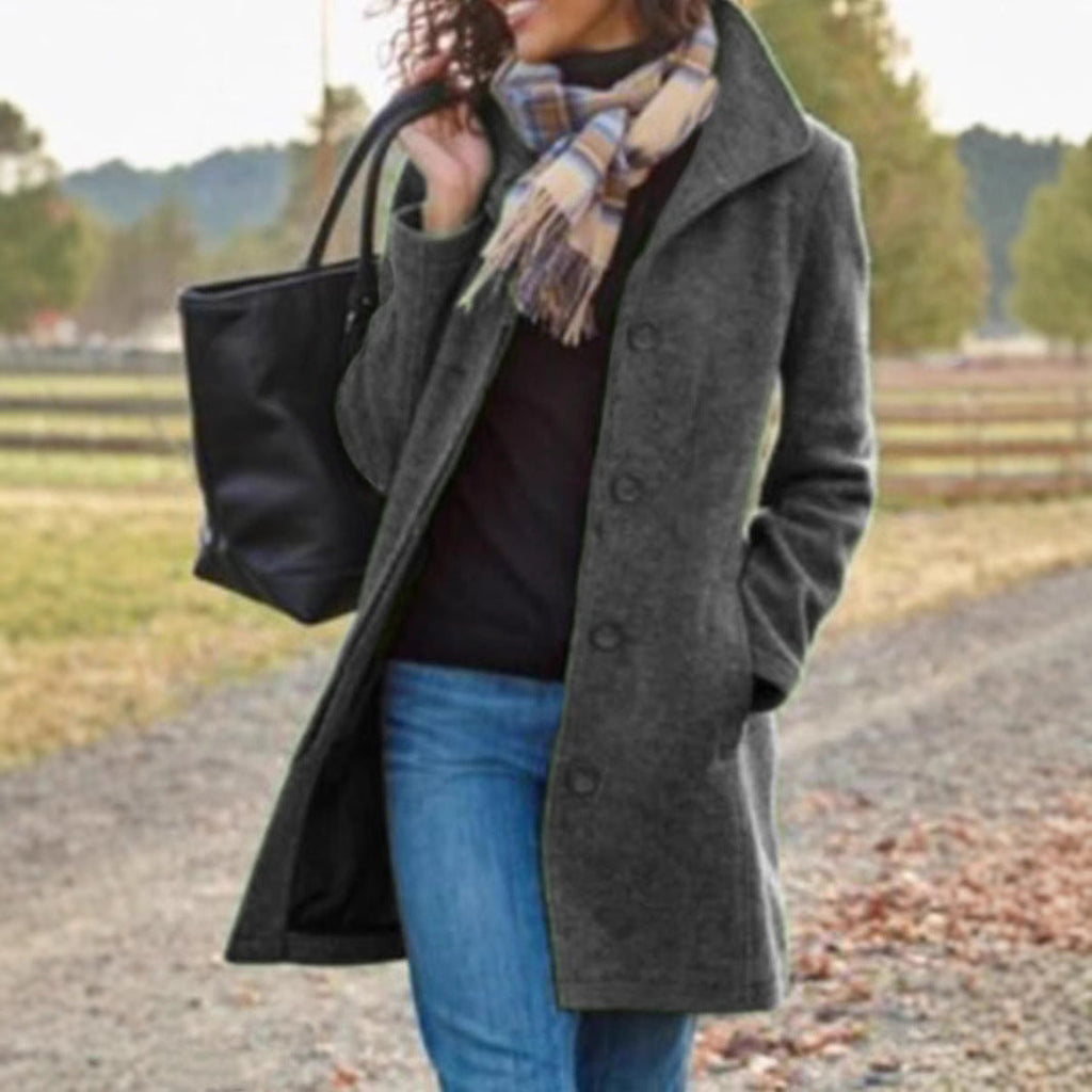 Women's Fashionable Blazer Coat with Classic Lapel