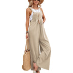 Women's Casual Wide-Leg Jumpsuit with Adjustable Straps