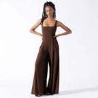 Women's Wide-Leg Jumpsuit with Deep Back