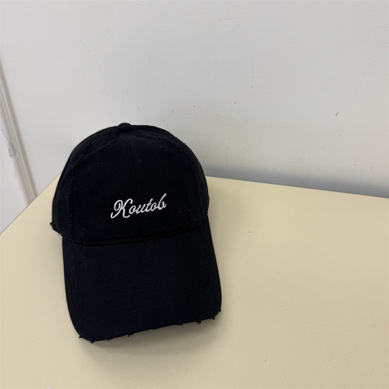 Men's Distressed Cotton Baseball Cap