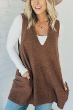 Women's Knit Poncho with Side Pockets