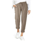 Women's Relaxed Linen Pants with Elastic Waist and Pockets