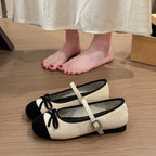 Women's Ballet Flats with Buckle and Bow Decoration