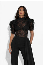 Women's Elegant Flared Pants with Side Draping