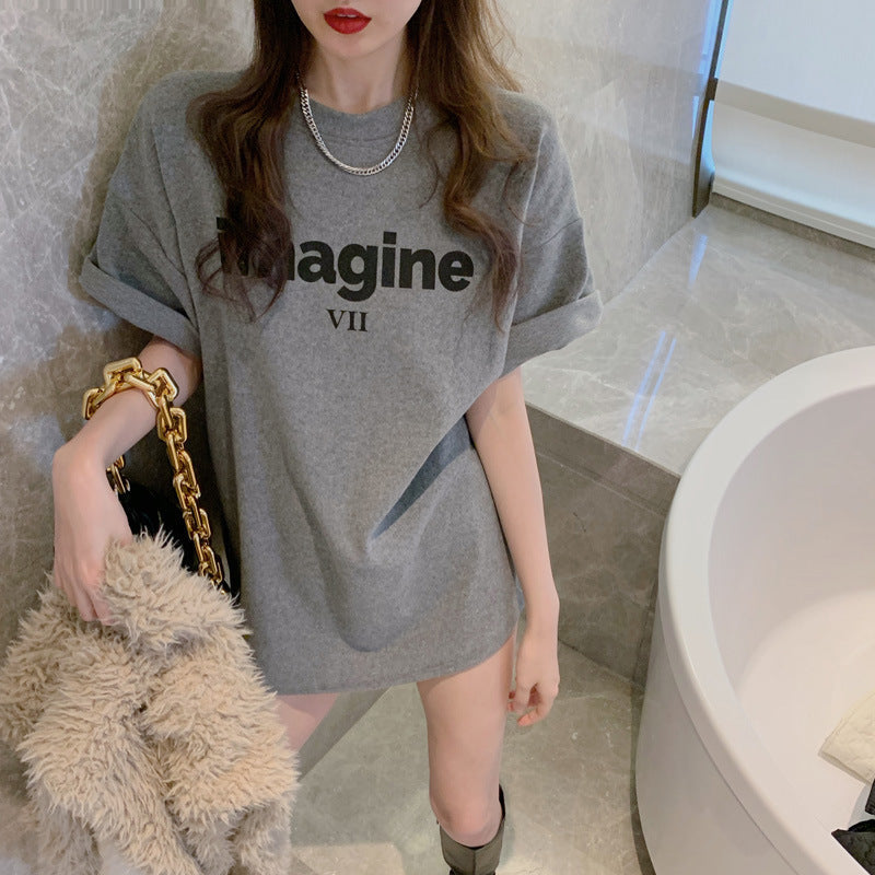 Women's Comfortable Oversized T-Shirt with Creative Print