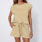 Women's Casual Two-Piece Set with Pockets and Loose Fit