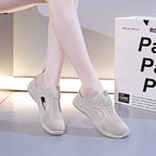 Women's Breathable Sports Sneakers with Elastic Knit Design and Non-Slip Sole