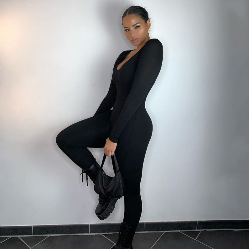 Women's Long Sleeve Bodycon Jumpsuit