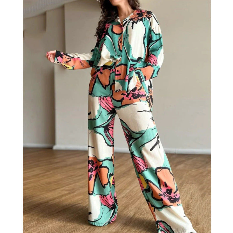 Women's Loose Patterned Two-Piece Set