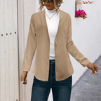 Women's Elegant Long Jacket with Soft Fabric and Open Cut