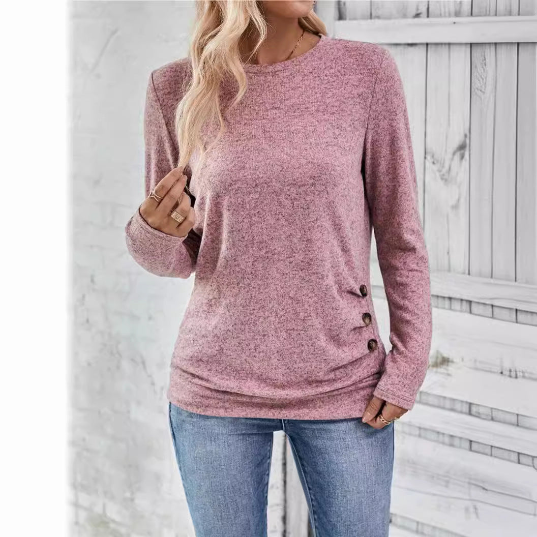 Casual Long-Sleeve Shirt with Asymmetric Cut