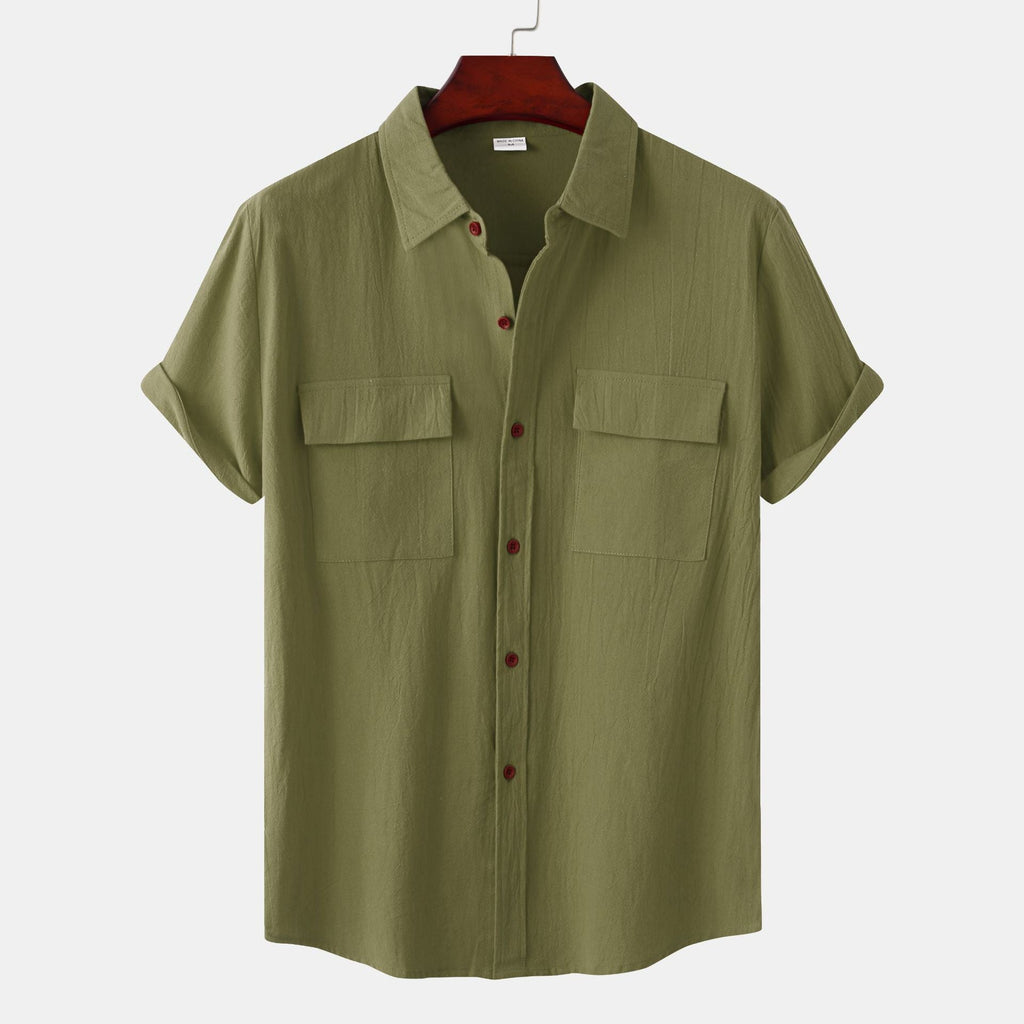 Women's Short-Sleeve Shirt with Practical Chest Pockets and Casual Structure