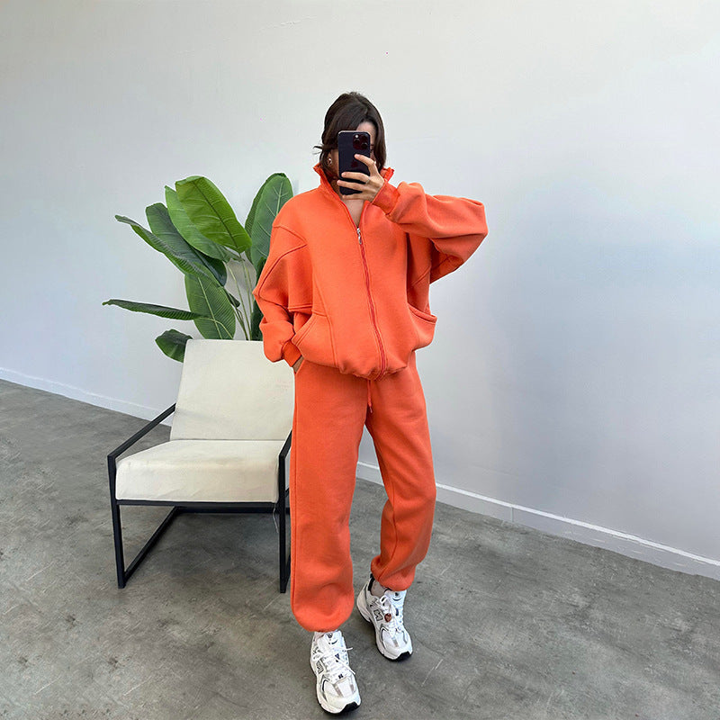 Women's Casual Two-Piece Set with Oversized Hoodie and Joggers
