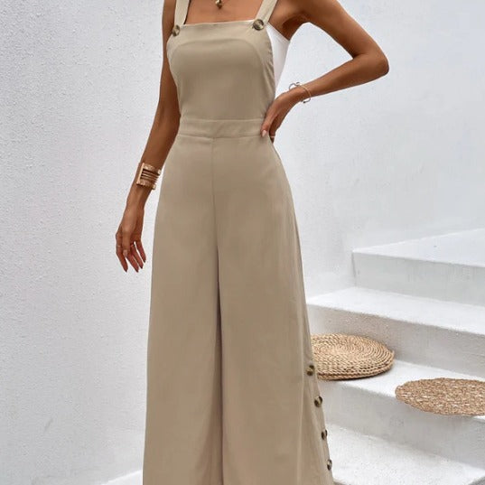 Women's Jumpsuit with Decorative Buttons