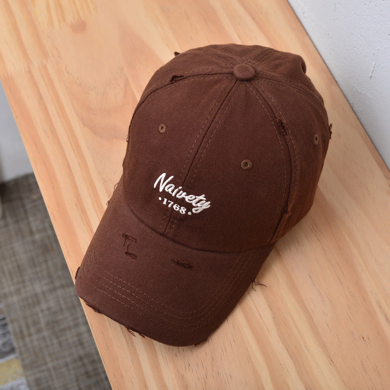 Men's Distressed Vintage Cotton Baseball Cap