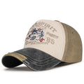 Men's Vintage-Inspired Embroidered Wolf Cap