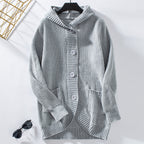 Women's Casual Knit Coat with Hood