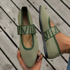 Women's Ballet Flats with Elastic Strap Design and Animal Print