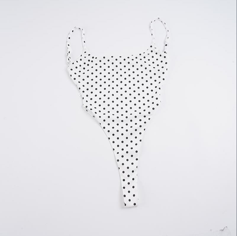 Women's High-Cut Polka Dot Swimsuit