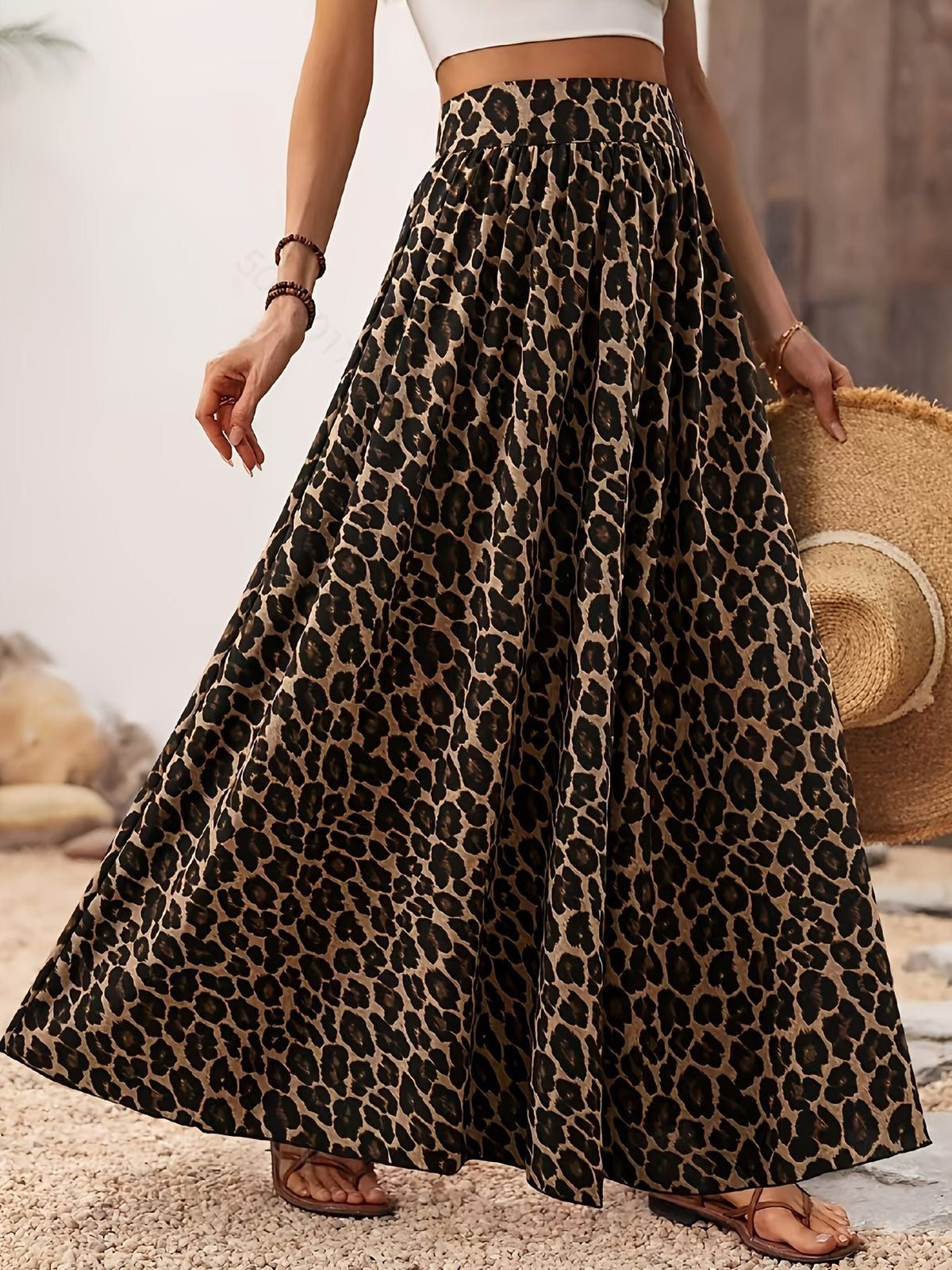 Women's Wide Waistband Voluminous Maxi Skirt
