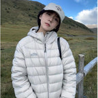 Women's Quilted Winter Jacket with High Collar and Pockets