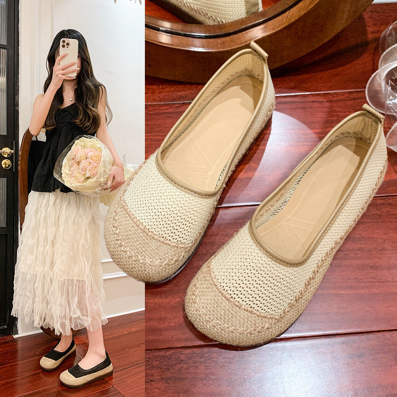 Women's Breathable Summer Ballerinas with Elastic Sole