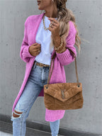 Women's Chunky Knit Cardigan with Loose Fit