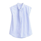 Women's Blouse with Stand-Up Collar and Bow Detail