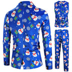Women's Festive Suit Set with Luxurious Christmas Pattern