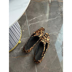 Women's Ballet Flats with Elegant Animal Print and Smooth Inner Padding