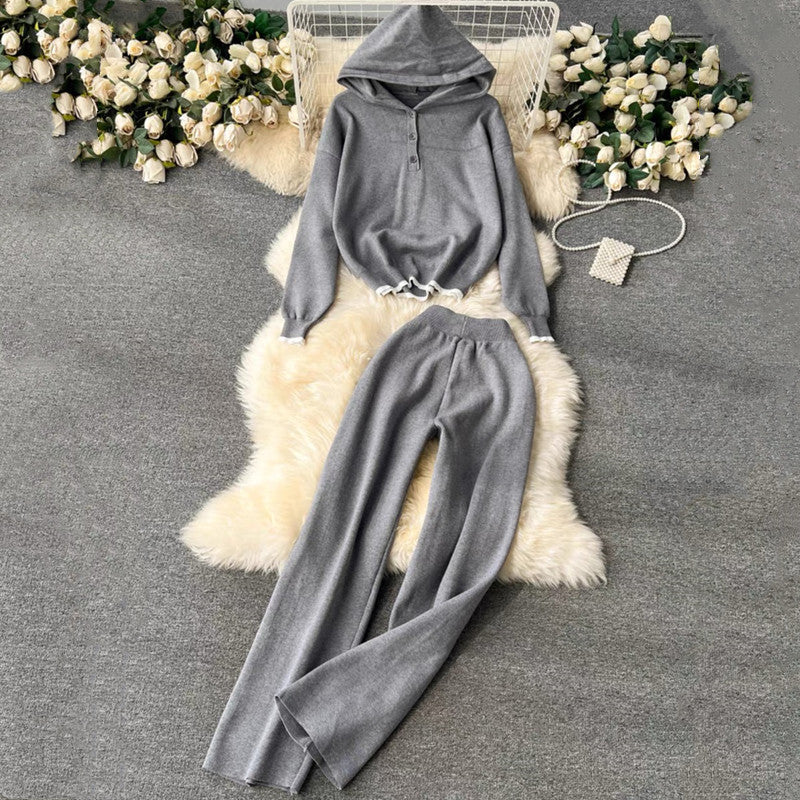 Women's Comfortable Lounge Set with Hood and Casual Cut