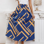 Women's Geometric Print Maxi Skirt