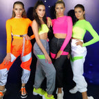 Women's Cargo Pants with Reflective Inserts and Elastic Waistband