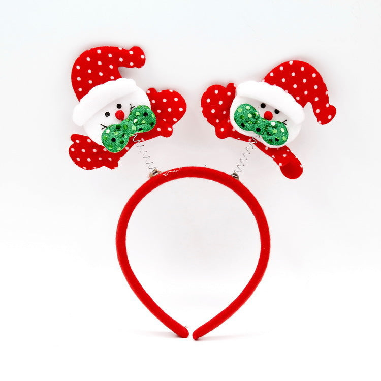 Festive Christmas Headband with Santa Figures
