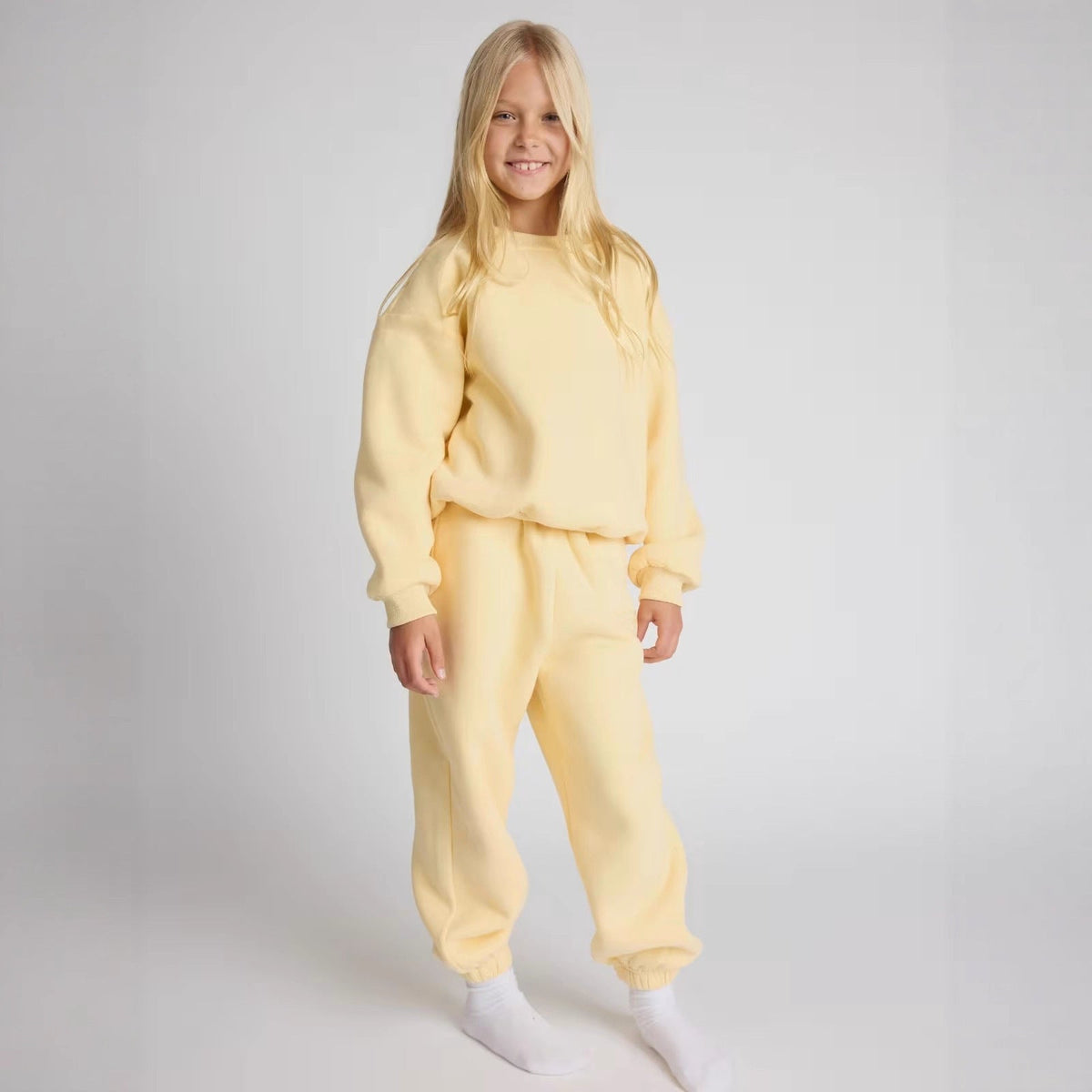 Casual Sweat Set with Voluminous Top and Comfortable Joggers