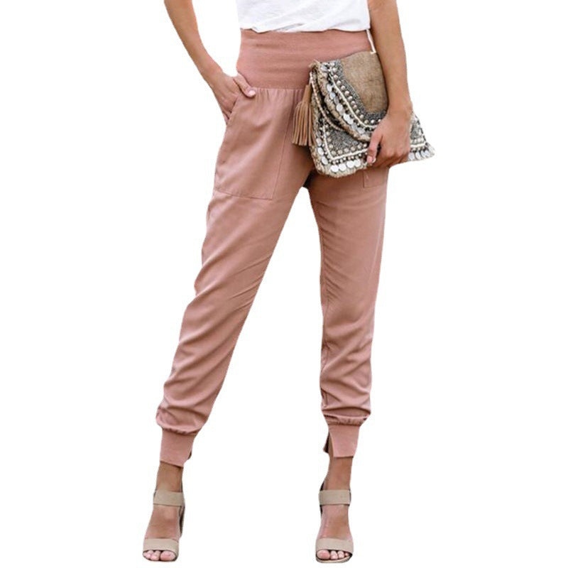 Women's Comfort-Fit Jogger Pants with Side Pockets and Elastic
