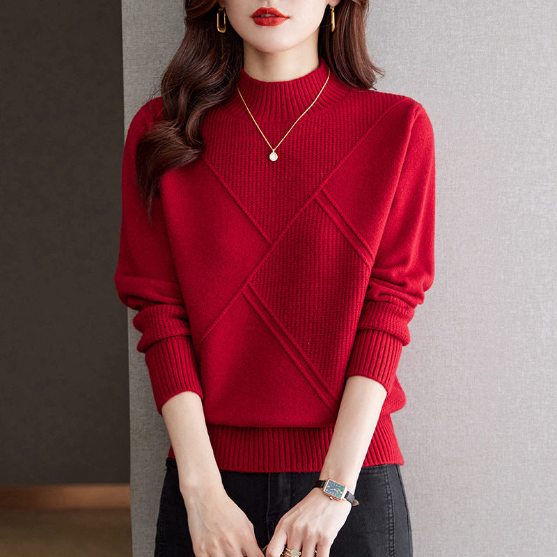 Elegant Ribbed Knit Sweater